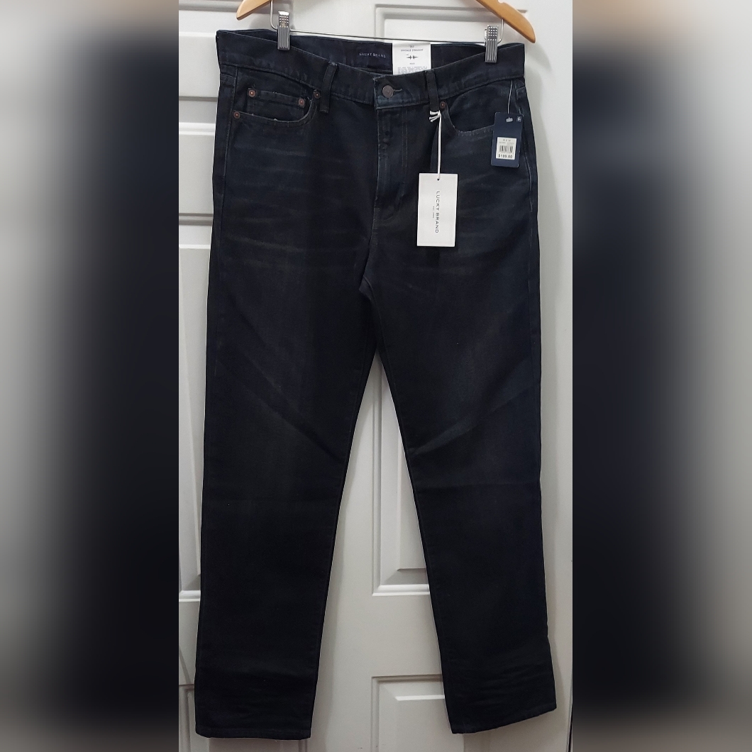 Lucky Brand 363 Vintage Straight Leg Mens Distressed Jeans Size 33x34 Nwt 109